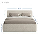 Home Collective Polsterbett Doppelbett Bett mit verstellbarem Lattenrost & Stauraum, viele Größen verfügbar Kordstoff, erhältlich in Hellbeige, Grau und Anthrazit