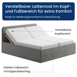 Home Collective Polsterbett Doppelbett Bett mit verstellbarem Lattenrost & Stauraum, viele Größen verfügbar Kordstoff, erhältlich in Hellbeige, Grau und Anthrazit