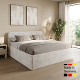 Home Collective Polsterbett Doppelbett Bett mit verstellbarem Lattenrost & Stauraum, viele Größen verfügbar Kordstoff, erhältlich in Hellbeige, Grau und Anthrazit