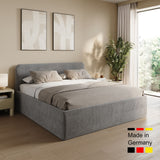 Home Collective Polsterbett Doppelbett Bett mit verstellbarem Lattenrost & Stauraum, viele Größen verfügbar Kordstoff, erhältlich in Hellbeige, Grau und Anthrazit