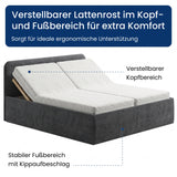 Home Collective Polsterbett Doppelbett Bett mit verstellbarem Lattenrost & Stauraum, viele Größen verfügbar Kordstoff, erhältlich in Hellbeige, Grau und Anthrazit