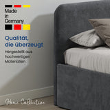 Home Collective Polsterbett Doppelbett Bett mit verstellbarem Lattenrost & Stauraum, viele Größen verfügbar Kordstoff, erhältlich in Hellbeige, Grau und Anthrazit