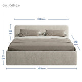 Home Collective Polsterbett Doppelbett Bett mit verstellbarem Lattenrost & Stauraum, viele Größen verfügbar Kordstoff, erhältlich in Hellbeige, Grau und Anthrazit