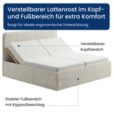 Home Collective Polsterbett Doppelbett Bett mit verstellbarem Lattenrost & Stauraum, viele Größen verfügbar Kordstoff, erhältlich in Hellbeige, Grau und Anthrazit