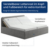 Home Collective Polsterbett Doppelbett Bett mit verstellbarem Lattenrost & Stauraum, viele Größen verfügbar Kordstoff, erhältlich in Hellbeige, Grau und Anthrazit