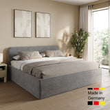 Home Collective Polsterbett Doppelbett Bett mit verstellbarem Lattenrost & Stauraum, viele Größen verfügbar Kordstoff, erhältlich in Hellbeige, Grau und Anthrazit