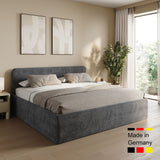 Home Collective Polsterbett Doppelbett Bett mit verstellbarem Lattenrost & Stauraum, viele Größen verfügbar Kordstoff, erhältlich in Hellbeige, Grau und Anthrazit