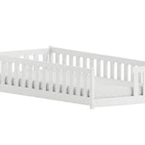 Kinderbett Bodenbett mit Rausfallschutz & Lattenrost Montessori Bett Bed Gitterbett Kinder Jugendbett Einzelbett | Verfügbare Größen: 80x160, 80x180, 90x190, 90x200, 120x200, 140x200 cm