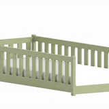 Kinderbett Bodenbett mit Rausfallschutz & Lattenrost Montessori Bett Bed Gitterbett Kinder Jugendbett Einzelbett | Verfügbare Größen: 80x160, 80x180, 90x190, 90x200, 120x200, 140x200 cm