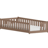 Kinderbett Bodenbett mit Rausfallschutz & Lattenrost Montessori Bett Bed Gitterbett Kinder Jugendbett Einzelbett | Verfügbare Größen: 80x160, 80x180, 90x190, 90x200, 120x200, 140x200 cm
