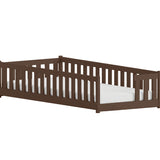 Kinderbett Bodenbett mit Rausfallschutz & Lattenrost Montessori Bett Bed Gitterbett Kinder Jugendbett Einzelbett | Verfügbare Größen: 80x160, 80x180, 90x190, 90x200, 120x200, 140x200 cm