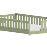 Kinderbett Bodenbett mit Rausfallschutz & Lattenrost Montessori Bett Bed Gitterbett Kinder Jugendbett Einzelbett | Verfügbare Größen: 80x160, 80x180, 90x190, 90x200, 120x200, 140x200 cm