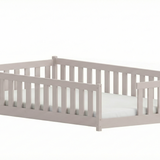 Kinderbett Bodenbett mit Rausfallschutz & Lattenrost Montessori Bett Bed Gitterbett Kinder Jugendbett Einzelbett | Verfügbare Größen: 80x160, 80x180, 90x190, 90x200, 120x200, 140x200 cm