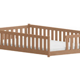 Kinderbett Bodenbett mit Rausfallschutz & Lattenrost Montessori Bett Bed Gitterbett Kinder Jugendbett Einzelbett | Verfügbare Größen: 80x160, 80x180, 90x190, 90x200, 120x200, 140x200 cm