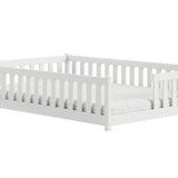 Kinderbett Bodenbett mit Rausfallschutz & Lattenrost Montessori Bett Bed Gitterbett Kinder Jugendbett Einzelbett | Verfügbare Größen: 80x160, 80x180, 90x190, 90x200, 120x200, 140x200 cm