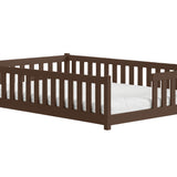 Kinderbett Bodenbett mit Rausfallschutz & Lattenrost Montessori Bett Bed Gitterbett Kinder Jugendbett Einzelbett | Verfügbare Größen: 80x160, 80x180, 90x190, 90x200, 120x200, 140x200 cm