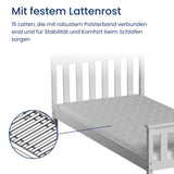 Home Collective Massivholzbett Einzelbett Doppelbett Kiefer Bettgestell mit Lattenrost & Kopfteil | 90x200 120x200 140x200 160x200 | Schlafzimmer Jugendzimmer Gästezimmer | Weiß & Natur