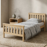 Home Collective Massivholzbett Einzelbett Doppelbett Kiefer Bettgestell mit Lattenrost & Kopfteil | 90x200 120x200 140x200 160x200 | Schlafzimmer Jugendzimmer Gästezimmer | Weiß & Natur