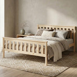 Home Collective Massivholzbett Einzelbett Doppelbett Kiefer Bettgestell mit Lattenrost & Kopfteil | 90x200 120x200 140x200 160x200 | Schlafzimmer Jugendzimmer Gästezimmer | Weiß & Natur