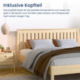 Home Collective Massivholzbett Doppelbett Bett Kiefer Naturholz Bettgestell mit Lattenrost & Kopfteil | 120x200 140x20 160x200 180x200 | Schlafzimmer Jugendzimmer Gästezimmer | Kiefer oder Eiche