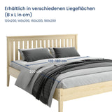 Home Collective Massivholzbett Doppelbett Bett Kiefer Naturholz Bettgestell mit Lattenrost & Kopfteil | 120x200 140x20 160x200 180x200 | Schlafzimmer Jugendzimmer Gästezimmer | Kiefer oder Eiche