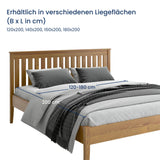 Home Collective Massivholzbett Doppelbett Bett Kiefer Naturholz Bettgestell mit Lattenrost & Kopfteil | 120x200 140x20 160x200 180x200 | Schlafzimmer Jugendzimmer Gästezimmer | Kiefer oder Eiche