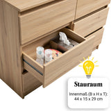 Commode 6 tiroirs 100 | 120 | 140 cm de large 78 hauteur commode armoire en bois blanc commode buffet buffet haut buffet chambre salon couloir organisateur de bureau