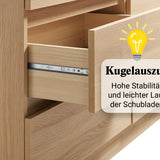 Commode 6 tiroirs 100 | 120 | 140 cm de large 78 hauteur commode armoire en bois blanc commode buffet buffet haut buffet chambre salon couloir organisateur de bureau