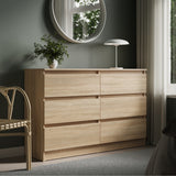 Commode 6 tiroirs 100 | 120 | 140 cm de large 78 hauteur commode armoire en bois blanc commode buffet buffet haut buffet chambre salon couloir organisateur de bureau