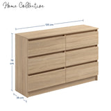 Commode 6 tiroirs 100 | 120 | 140 cm de large 78 hauteur commode armoire en bois blanc commode buffet buffet haut buffet chambre salon couloir organisateur de bureau