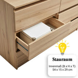 Commode 6 tiroirs 100 | 120 | 140 cm de large 78 hauteur commode armoire en bois blanc commode buffet buffet haut buffet chambre salon couloir organisateur de bureau