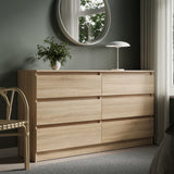Commode 6 tiroirs 100 | 120 | 140 cm de large 78 hauteur commode armoire en bois blanc commode buffet buffet haut buffet chambre salon couloir organisateur de bureau