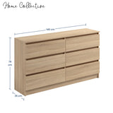 Commode 6 tiroirs 100 | 120 | 140 cm de large 78 hauteur commode armoire en bois blanc commode buffet buffet haut buffet chambre salon couloir organisateur de bureau