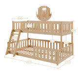 Etagenbett 90x200 / 120x200 Kinderbett Jugendbett Stockbett Hochbett mit Leiter, Rausfallschutz & Lattenrosten,  Kinder Bett von 4. bis 16. Lebensjahr Weiß