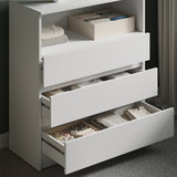 Home Collective Kommode Sideboard Schubladenkommode | viel Stauraum mit 3 Schubladen & 1 offenem Fach Schubladenschrank | modern Schlafzimmer Wohnzimmer Flur Büro Möbel Organizer | 76x87x35 cm | weiß