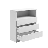 Home Collective Kommode Sideboard Schubladenkommode | viel Stauraum mit 3 Schubladen & 1 offenem Fach Schubladenschrank | modern Schlafzimmer Wohnzimmer Flur Büro Möbel Organizer | 76x87x35 cm | weiß