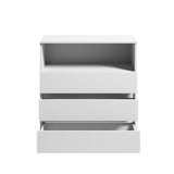 Home Collective Kommode Sideboard Schubladenkommode | viel Stauraum mit 3 Schubladen & 1 offenem Fach Schubladenschrank | modern Schlafzimmer Wohnzimmer Flur Büro Möbel Organizer | 76x87x35 cm | weiß