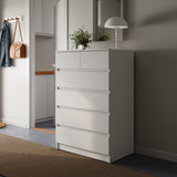 Home Collective Kommode Sideboard Schubladenkommode Highboard | viel Stauraum mit 6 Schubladen | Schubladenschrank für Schlafzimmer Wohnzimmer Flur Büro | Möbel Organizer | 80x120x50 cm | weiß