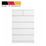 Home Collective Kommode Sideboard Schubladenkommode Highboard | viel Stauraum mit 6 Schubladen | Schubladenschrank für Schlafzimmer Wohnzimmer Flur Büro | Möbel Organizer | 80x120x50 cm | weiß