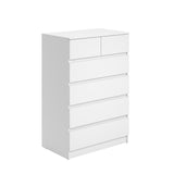 Home Collective Kommode Sideboard Schubladenkommode Highboard | viel Stauraum mit 6 Schubladen | Schubladenschrank für Schlafzimmer Wohnzimmer Flur Büro | Möbel Organizer | 80x120x50 cm | weiß