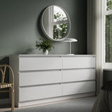 Commode 6 tiroirs 100 | 120 | 140 cm de large 78 hauteur commode armoire en bois blanc commode buffet buffet haut buffet chambre salon couloir organisateur de bureau