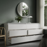 Commode 6 tiroirs 100 | 120 | 140 cm de large 78 hauteur commode armoire en bois blanc commode buffet buffet haut buffet chambre salon couloir organisateur de bureau