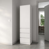 Home Collective Kleiderschrank Garderobenschrank Mehrzweckschrank Schrank | viel Stauraum mit 3 Schubladen & 2 Einlegeböden | Hochschrank Schlafzimmer Flur Büro | Möbel Organizer | 50x181x41 cm | weiß
