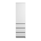 Home Collective Kleiderschrank Garderobenschrank Mehrzweckschrank Schrank | viel Stauraum mit 3 Schubladen & 2 Einlegeböden | Hochschrank Schlafzimmer Flur Büro | Möbel Organizer | 50x181x41 cm | weiß