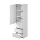 Home Collective Kleiderschrank Garderobenschrank Mehrzweckschrank Schrank | viel Stauraum mit 3 Schubladen & 2 Einlegeböden | Hochschrank Schlafzimmer Flur Büro | Möbel Organizer | 50x181x41 cm | weiß