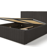 Home Collective Polsterbett 120x200 140x200 160x200 180x200 cm Bett inkl. Lattenrost Doppelbett Bettgestell mit Stauraum option | weicher Chenille-Stoff | Schlafzimmer Jugendzimmer Bettgestell | bis 240 kg belastbar