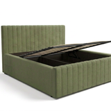 Home Collective Polsterbett 120x200 140x200 160x200 180x200 cm Bett inkl. Lattenrost Doppelbett Bettgestell mit Stauraum option | weicher Chenille-Stoff | Schlafzimmer Jugendzimmer Bettgestell | bis 240 kg belastbar