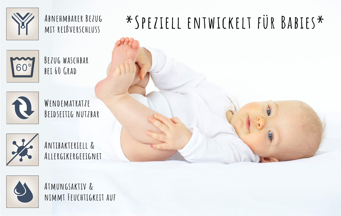 Kids Collective Babybett Kinderbett Gitterbett 60x120 und 70x140 cm höhenverstellbarer Lattenrost & herausnehmbare Sprossen stabiles Buchenholz | ab Geburt bis zum 3. Lebensjahr made in EU