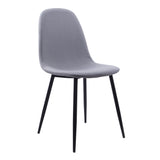 Chaise de salle à manger, chaise de cuisine, chaise de bureau, matériau d'assise en tissu avec pieds en métal noir, charge d'assise de 120 kg 43 x 39 x 87 cm, chaise de bureau confortable, pieds noirs