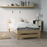 Lit en bois avec sommier à lattes, lit moderne, cadre de lit en pin massif, lit simple, lit en bois massif, classique Confortable et durable | Maison de campagne bohème scandinave
